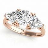 Trillion Three Stone Engagement Ring (80360) — Rose Gold