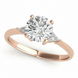 Trillion Three Stone Engagement Ring (81590) — Rose Gold