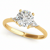 Trillion Three Stone Engagement Ring (81590) — Yellow Gold