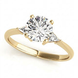 Trillion Three Stone Engagement Ring (81590) — Yellow Gold