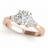 Trillion Three Stone Engagement Ring (81785) — Rose Gold