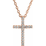 6 ct tw Cross Petite Lab Grown Diamond Necklace in 14K White Gold...