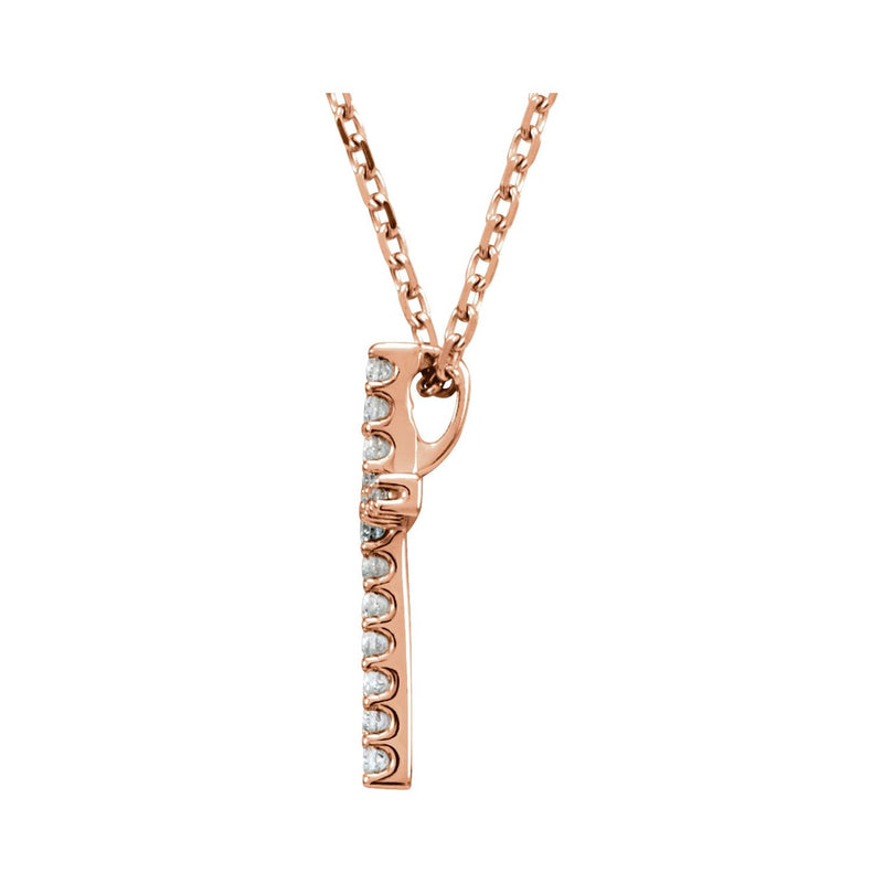 6 ct tw Cross Petite Lab Grown Diamond Necklace in 14K White Gold... - view 2