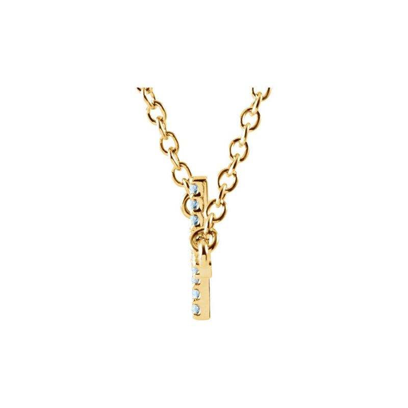 Cross Lab Grown Diamond Necklace in 14K White Gold (18") - view 2