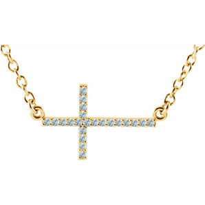Cross Lab Grown Diamond Necklace in 14K White Gold (18")