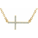 Cross Lab Grown Diamond Necklace in 14K White Gold (18")