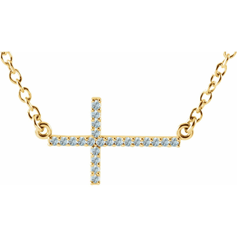 Cross Lab Grown Diamond Necklace in 14K White Gold (18")