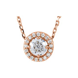 1/2 ct tw Halo Lab Grown Diamond Necklace in 14K White Gold (18")...
