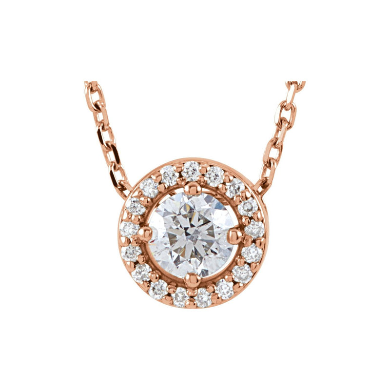 1/2 ct tw Halo Lab Grown Diamond Necklace in 14K White Gold (18")...