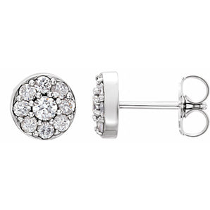 3/8 ct tw Round Lab Grown Diamond Stud Earrings in 14K White Gold...