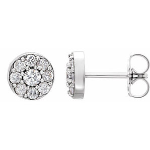 The Vulcan — Round Diamond Earrings - Yellow