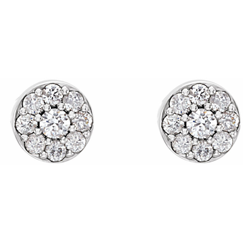 3/8 ct tw Round Lab Grown Diamond Stud Earrings in 14K White Gold... - view 2