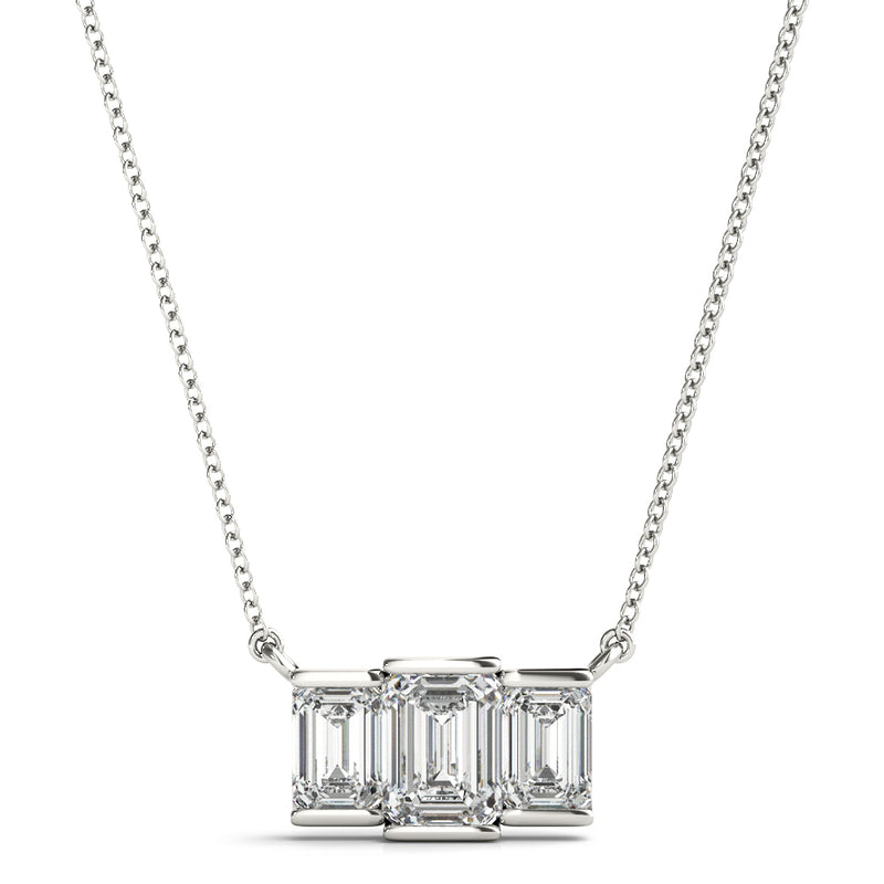 Three-Stone Emerald Cut Pendant