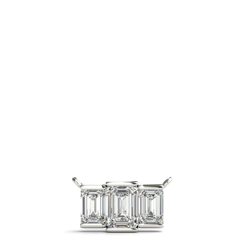 Three-Stone Emerald Cut Pendant - alt view