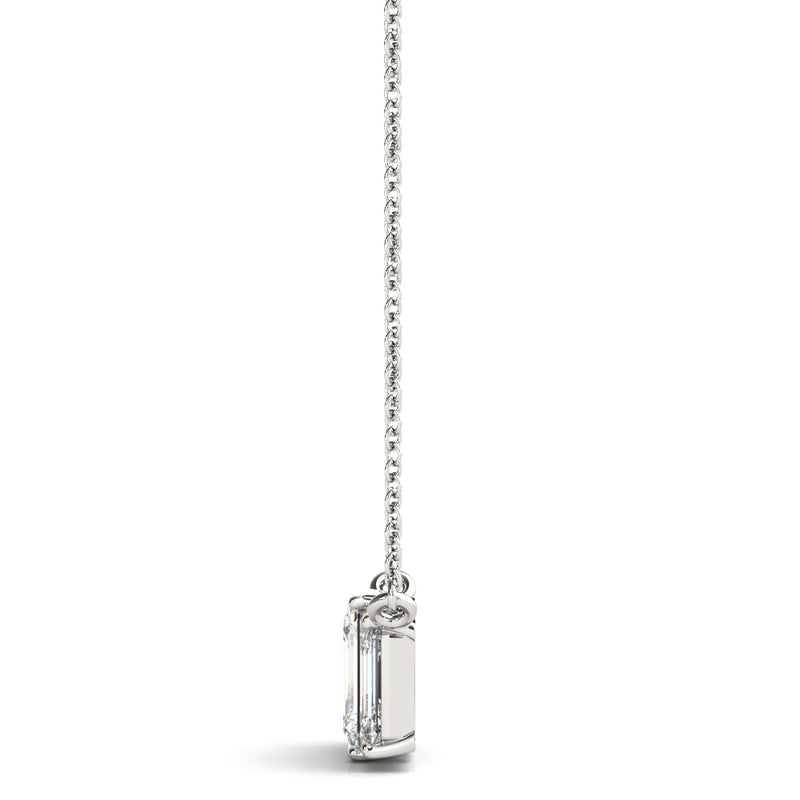 Three-Stone Emerald Cut Pendant - alt view