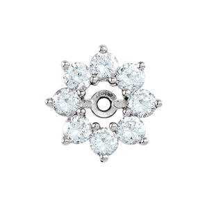 3/4 ct tw Round Lab Grown Diamond Halo Earrings in 14K White Gold...