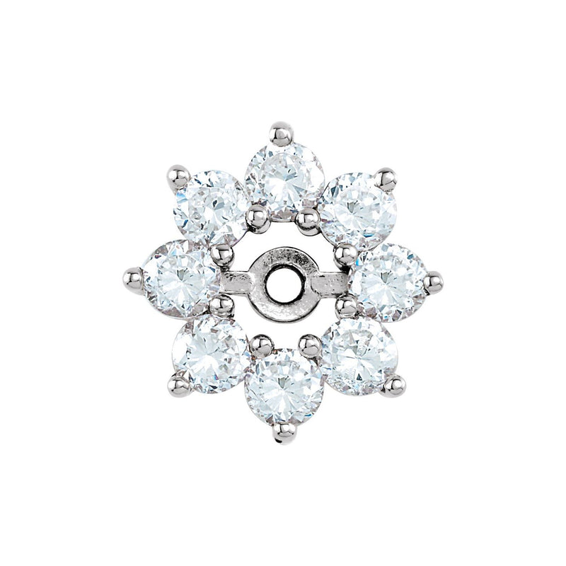 3/4 ct tw Round Lab Grown Diamond Halo Earrings in 14K White Gold...