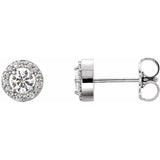 1/2 ct tw Round Lab Grown Diamond Halo Earrings in 14K White Gold...