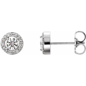 The Aquila — Round Halo Earrings - Yellow