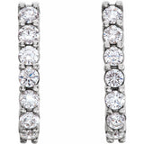 1 1/4 ct tw Round Lab Grown Diamond J-Hoop Hoop Earrings in 14K W... - view 2