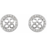 1/2 ct tw Round Lab Grown Diamond Halo Earrings in 14K White Gold... - view 2