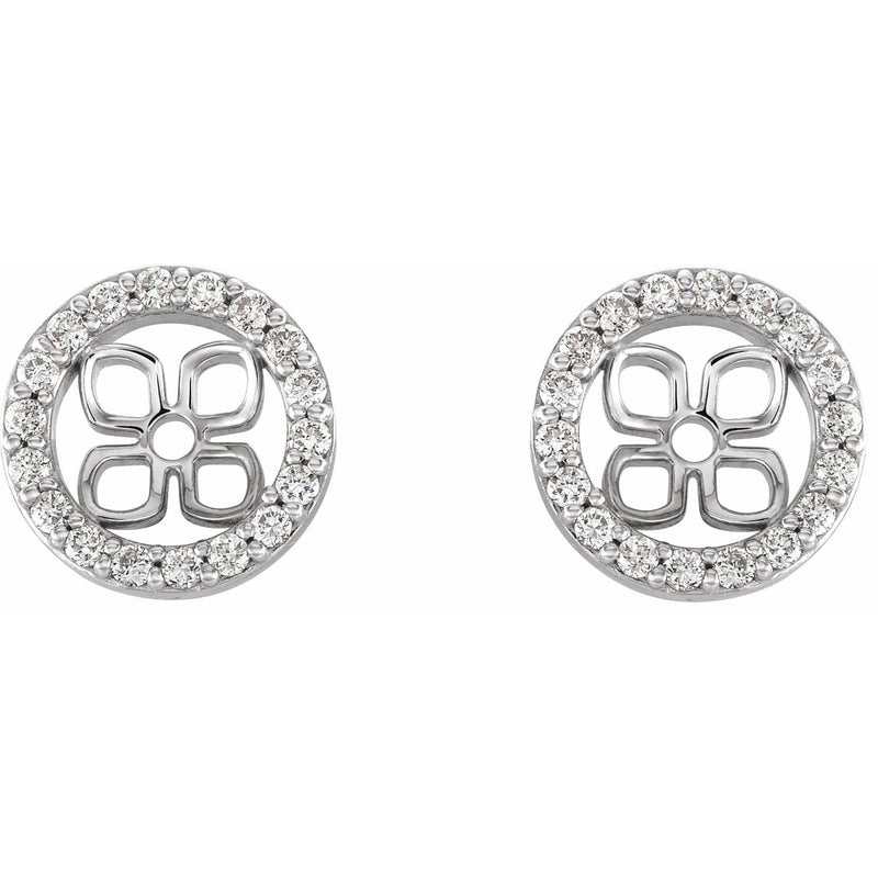 1/2 ct tw Round Lab Grown Diamond Halo Earrings in 14K White Gold... - view 2