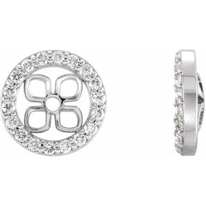 1/2 ct tw Round Lab Grown Diamond Halo Earrings in 14K White Gold...