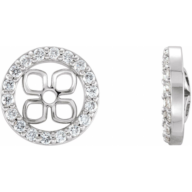 1/2 ct tw Round Lab Grown Diamond Halo Earrings in 14K White Gold...