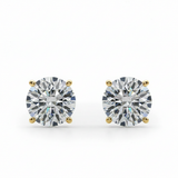 (4 Cttw) 2ct 4 Prong Wire Stud Earring — 4 ctw — Yellow Gold