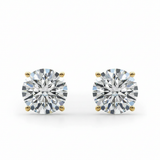 (4 Cttw) 2ct 4 Prong Wire Stud Earring — 5 ctw — Yellow Gold