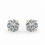 (4 Cttw) 2ct 4 Prong Wire Stud Earring — 6 ctw — Yellow Gold