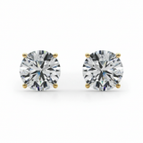 (4 Cttw) 2ct 4 Prong Wire Stud Earring — 8 ctw — Yellow Gold