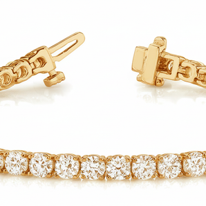 9 7/8 ctw 4 Pr In-Line Tennis Bracelet — Yellow Gold