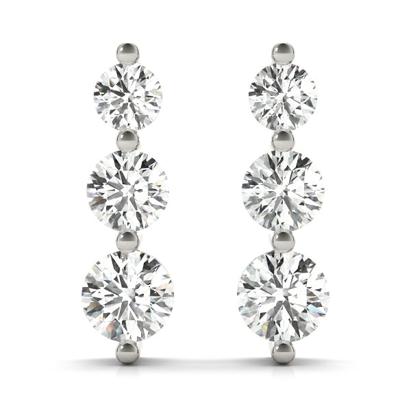 Earrings Three-Stone - alt view