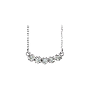 7 ct tw Five-Stone Bezel Lab Grown Diamond Necklace in 14K White ...