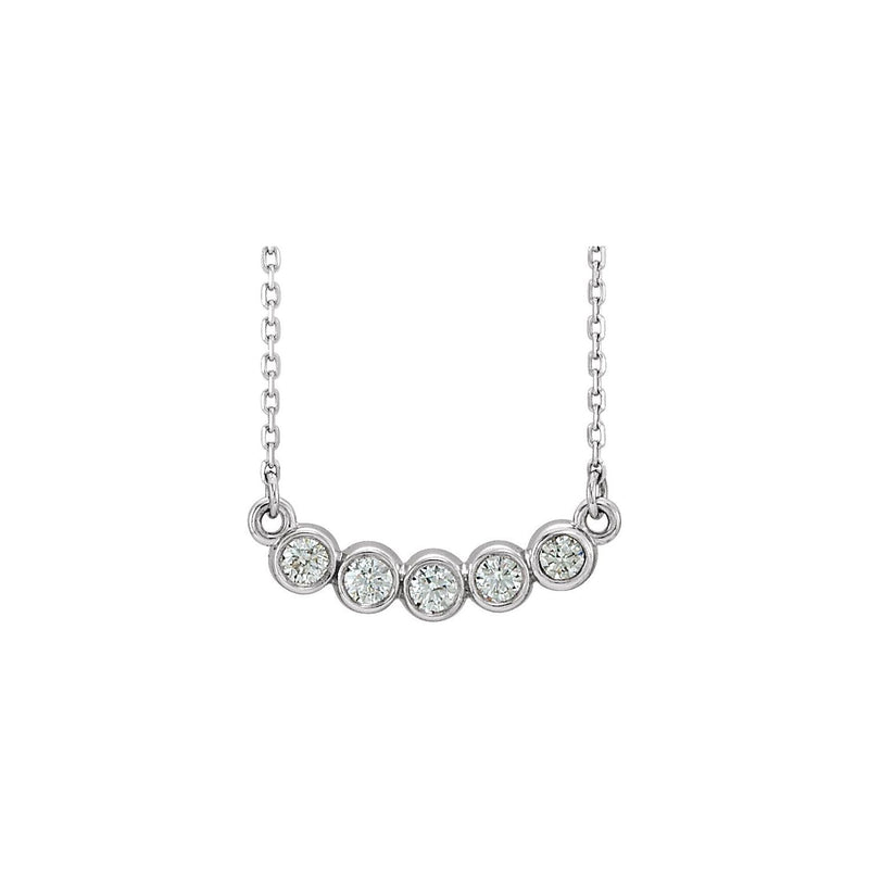 7 ct tw Five-Stone Bezel Lab Grown Diamond Necklace in 14K White ...