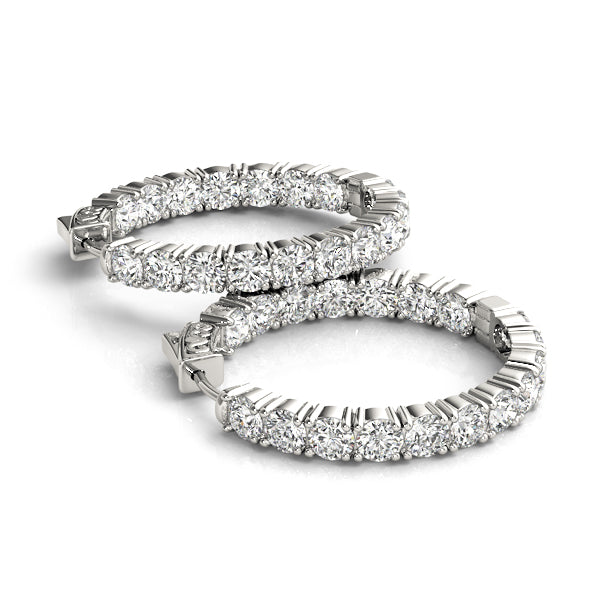 1.2 Inch 4 Prong Round Hoop - alt view