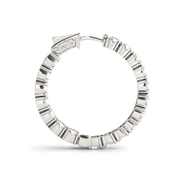 1.2 Inch 4 Prong Round Hoop - alt view