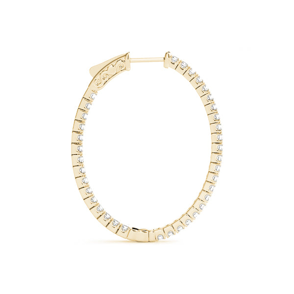 1.2 Inch 4 Prong Oval Hoop - alt view