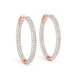 1.5 Inch 3 Row Pave Oval Hoop