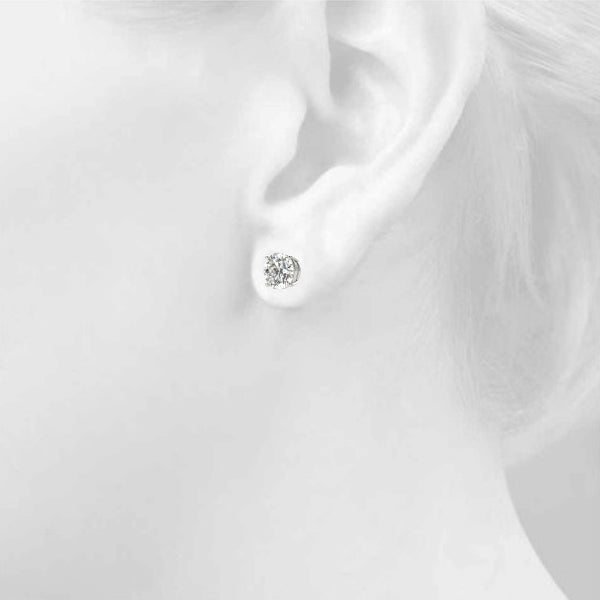 (3/8 Cttw) .15 Ct 4 Prong Wire Earrings - alt view