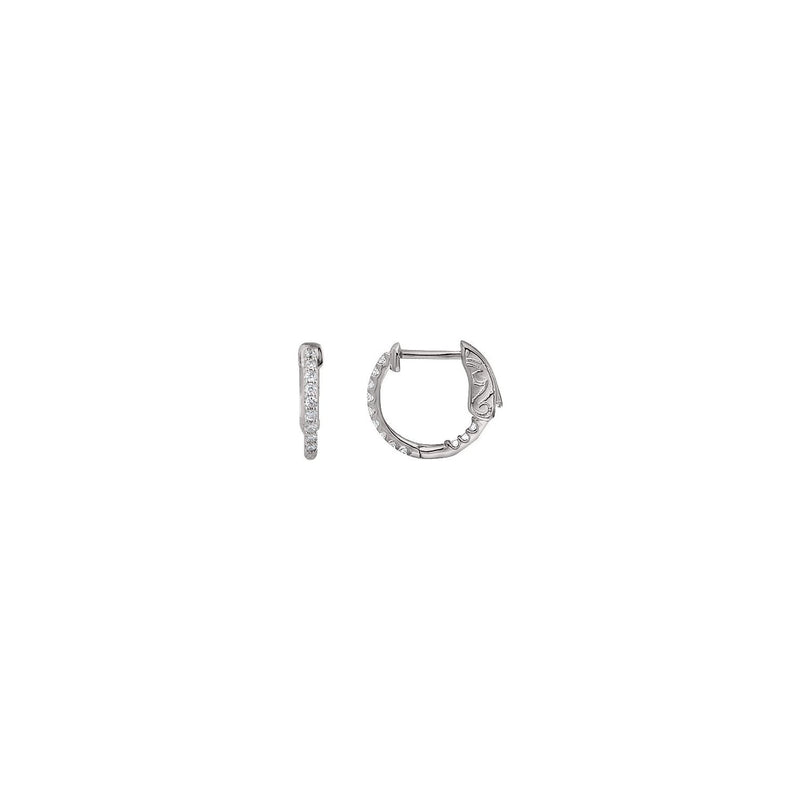 1 ct tw Round Lab Grown Diamond Hoop Earrings in 14K White Gold...