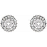 1/4 ct tw Round Lab Grown Diamond Halo Earrings in 14K White Gold... - view 2