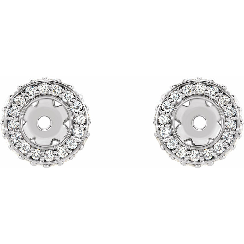 1/4 ct tw Round Lab Grown Diamond Halo Earrings in 14K White Gold... - view 2