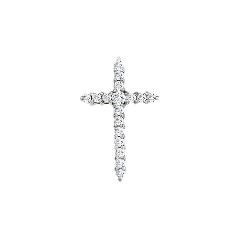 1/3 ct Round Lab Grown Diamond Accented Cross Pendant in 14K Whit...