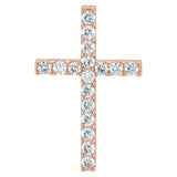 1 ct Round Lab Grown Diamond Cross Petite Pendant in 14K White Go...
