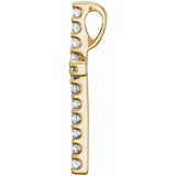 1/4 ct Round Lab Grown Diamond Cross Petite Pendant in 14K White ... - view 2