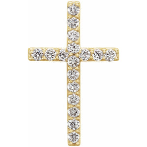 1/4 ct Round Lab Grown Diamond Cross Petite Pendant in 14K White ...
