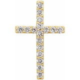 1/4 ct Round Lab Grown Diamond Cross Petite Pendant in 14K White ...