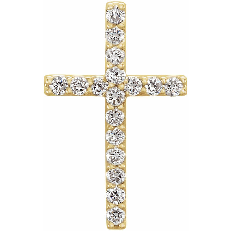 1/4 ct Round Lab Grown Diamond Cross Petite Pendant in 14K White ...